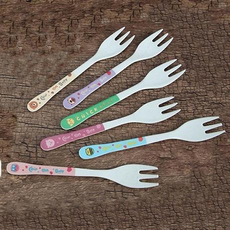 bamboo design flatware fiber forks for child cartoon kitchen green travel cutlery set friendly products custom logo from