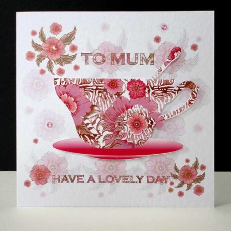 Mother's Day Pink Teacup & Saucer Card