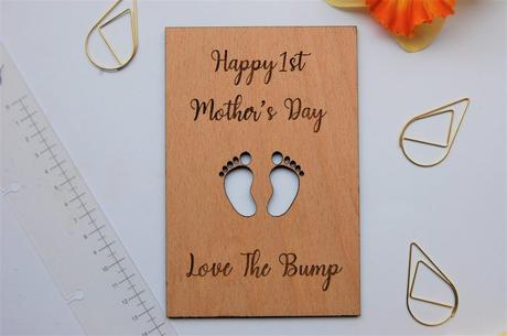 First Mothers Day Card 1st Mothers Day Gift Wood image 0