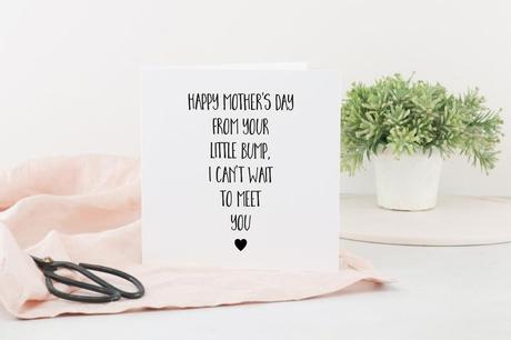 Mothers day card from the bump 1st fathers day card first White card stock
