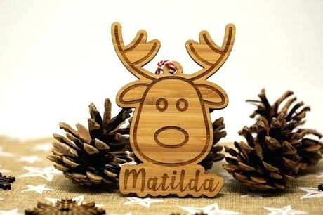 deer xmas decorations decorating with plants apartment personalised decoration reindeer engraved tree family wood ornament