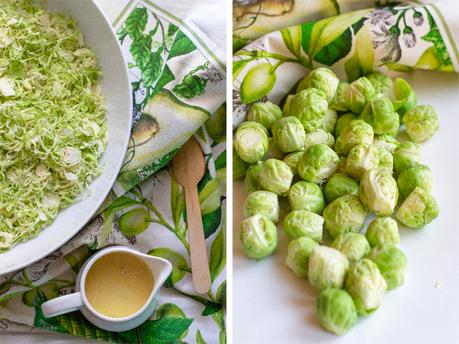 Shaved Brussel Sprout Salad with Creamy Mustard Dressing