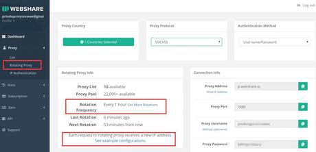 webshare rotating proxy