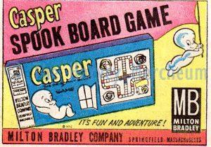 Harvey merchandise ad shows the Casper the Friendly Ghost game by Milton Bradley