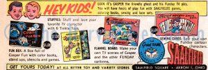 Harvey merchandise ad shows four toys from Saalfield