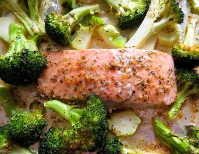 Garlic Butter Salmon & Broccoli for two