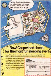 Harvey merchandise ad shows Casper bed sheets
