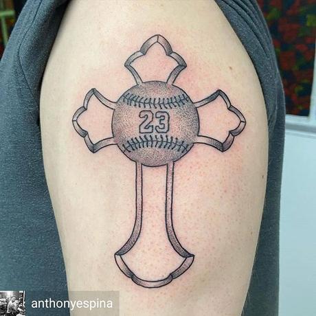 Baseball Cross tattoo