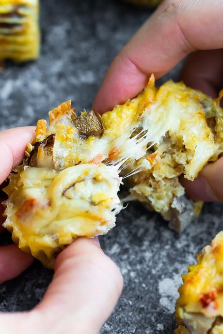 pulling the Quinoa Egg Muffins apart