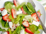 Strawberry, Spinach Mozzarella Salad with Balsamic Strawberry Vinaigrette