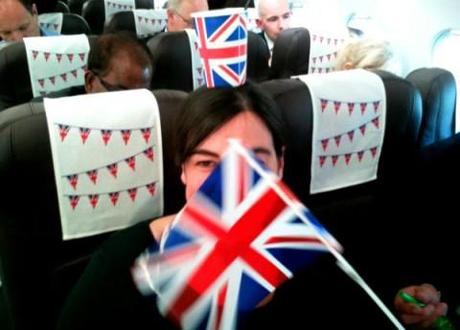 Queen's Jubilee Party on a BMI flight