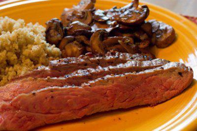 Flank Steak with Balsamic Mushrooms