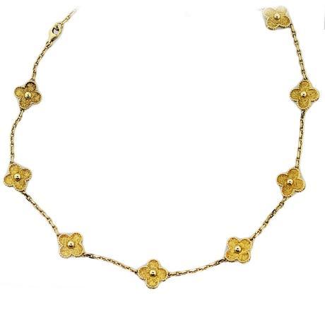 Van Cleef and Arpels Alhambra Gold Clover Necklace, van cleef arpels clover, van cleef arpels boca