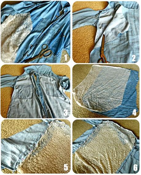 DIY denim and lace