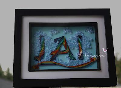Rainbow in Clouds - Personalized Paper Quilling Typography Name Wall Art for Child's Room