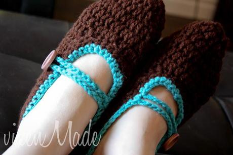 Crocheted Mary Jane Slippers