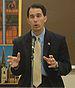 Scott Walker in 2007 at Marquette University a...