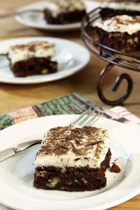 Chocolate Chip Brownies with Cream Cheese Frosting