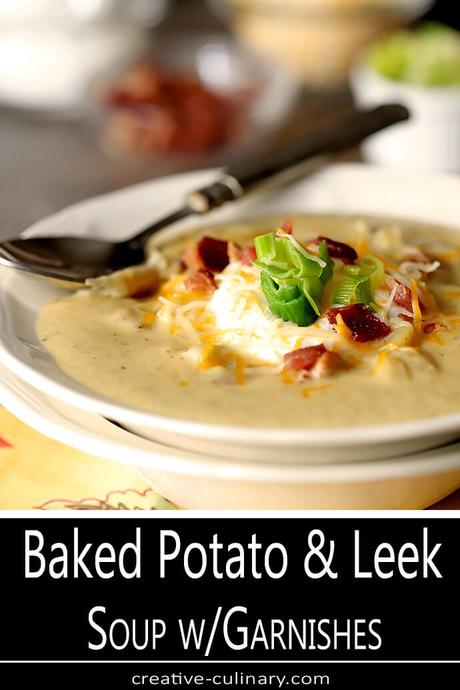 Baked Potato Soup with Leeks and Cheese
