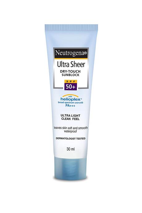 Neutrogena UltraSheer Dry-Touch Sunblock SPF 50+ (Price – Rs. 412)