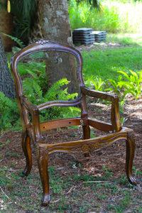 Refinished Bergere chair using Driftwood Weathering Wood Finish Before and After