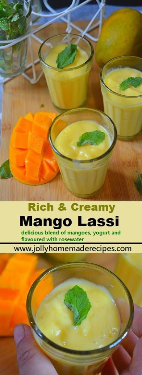 Rose Mango Lassi | How to make Mango Lassi with Rose Water