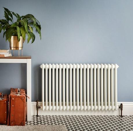 a white windsor radiator in a hallway