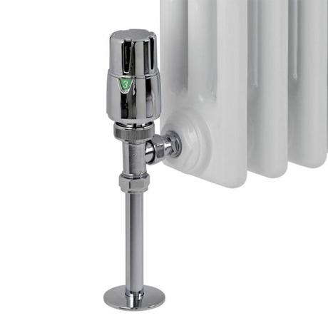 angled radiator valves on a column radiator