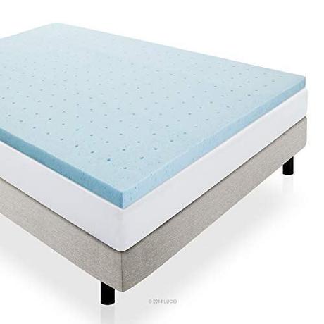 LUCID 2' Gel Infused Ventilated Memory Foam Mattress Topper, Queen