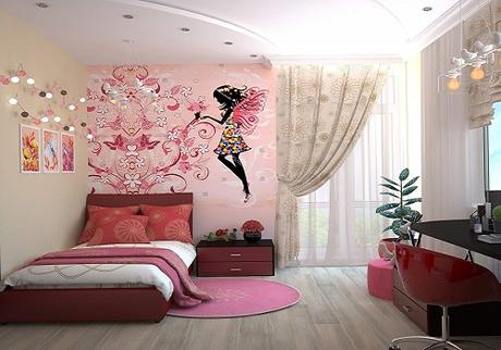 pink fairy room for girls