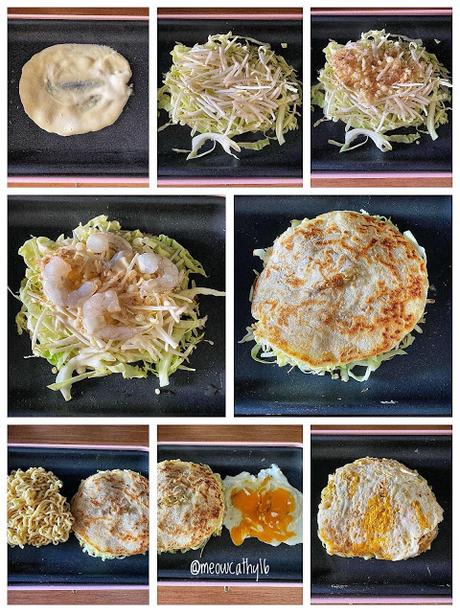 Okonomiyaki (Hiroshima style)