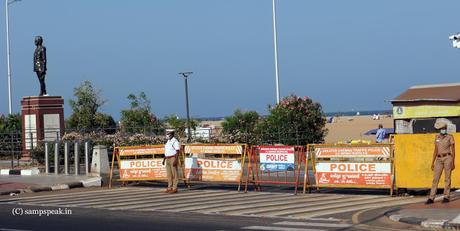 Marina beach closed ~ Social distancing .. some good news on Corona