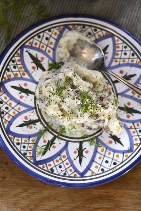 mashed red potatoes and fresh dill