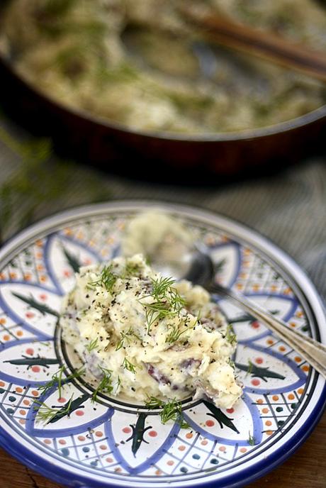 mashed red potatoes and fresh dill