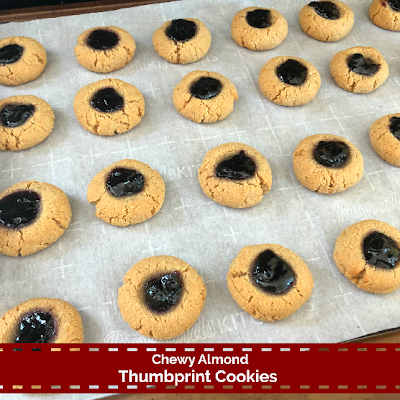 Chewy Almond Thumbprint Cookies ~ The Dreams Weaver