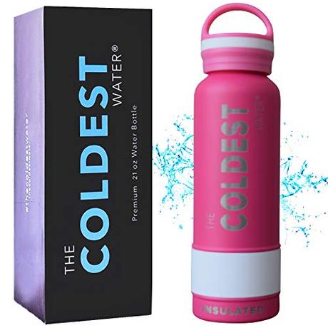 The Coldest Water Sports Bottle Insulated Stainless Steel Hydro Thermos, Athletic Pink, 21 Ounce