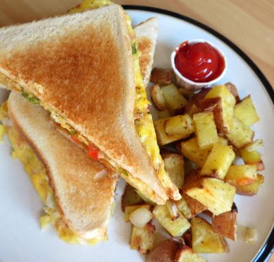 Baked Western Sandwich with Oven Hash Browns