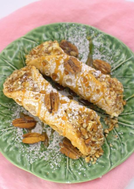 Caramel Pecan Cannoli #SpringSweetsWeek Caramel Pecan Cannoli #SpringSweetsWeek