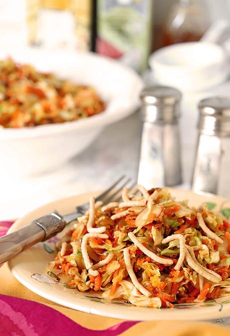 Asian Slaw with Almonds and Sunflower Seeds