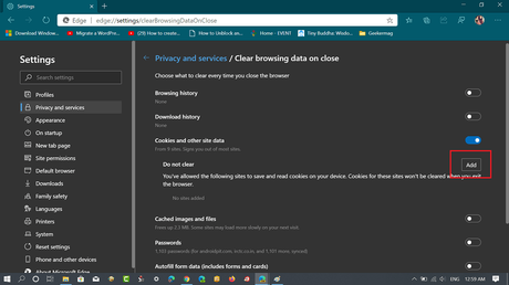 How to Keep Cookies for Specific Sites When Close Microsoft Edge How to Keep Cookies for Specific Sites When Close Microsoft Edge