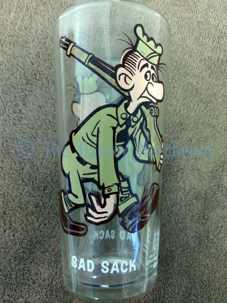 Sad Sack Pepsi Collector Series glass, front/back view.