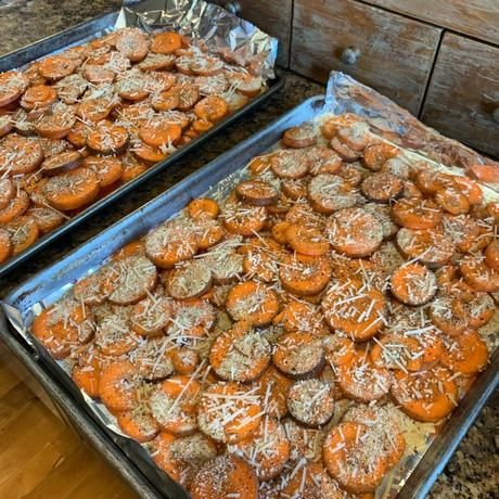 Carrots ready to roast