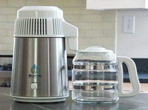 Megahome Water Distiller, Stainless and White, Glass Bottle