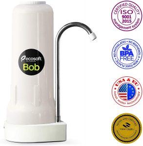 Ecosoft Countertop Water Filter System for Faucet Mount with Extra Filtration Cartridge