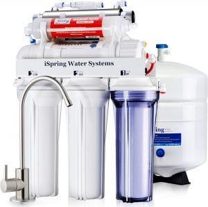 iSpring RCC7AK-UV 7-Stage Under-Sink Reverse Osmosis Drinking Water Filtration System with Alkaline Remineralization Filter and UV Sterilizer