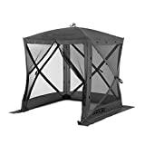 Quick Set 15222 Traveler 6 Foot Portable Outdoor Gazebo Canopy Shelter Screen Tent for Picnics & Tailgating, Gray