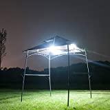 Feelway BBQ Canopy Outdoor Barbecue Grill Metal Gazebo W/Lights 2-Tier