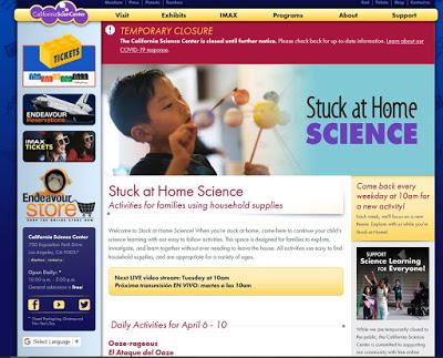 STUCK AT HOME SCIENCE from the California Science Center