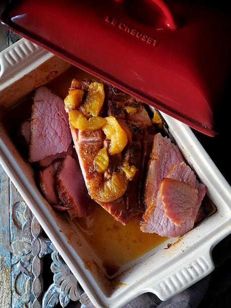 apricot and ginger glazed ham