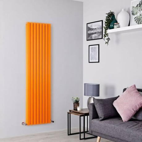 The Milano Capri - Light Orange Flat Panel Vertical Designer Radiator